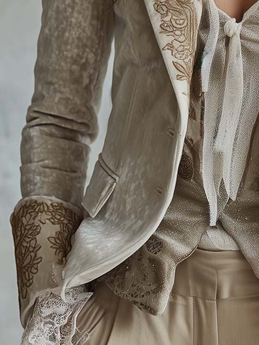 Cecilia | Blazer Sartoriale Avorio con Ricami