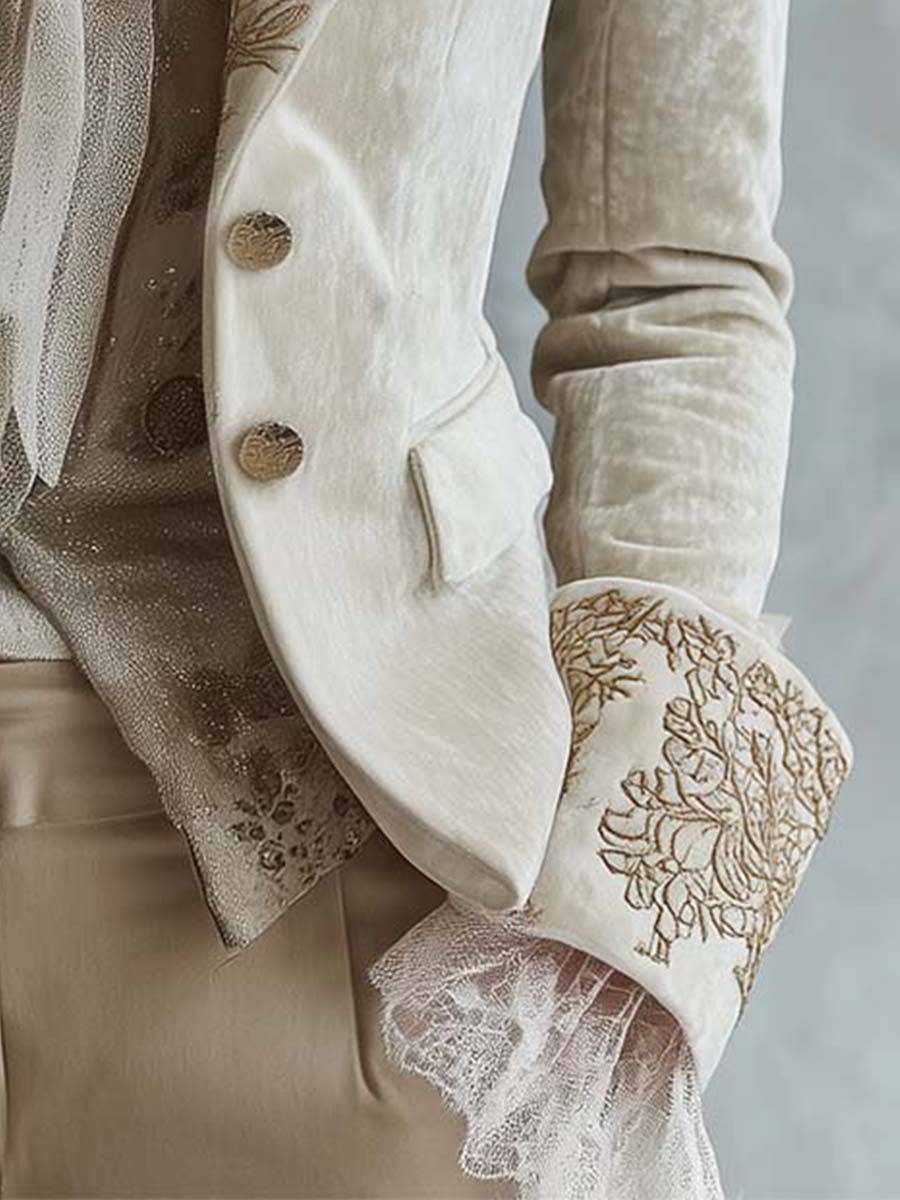 Cecilia | Blazer Sartoriale Avorio con Ricami