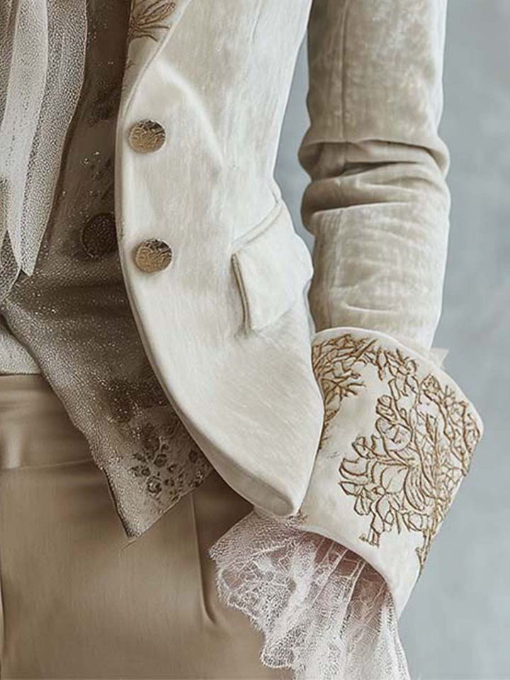 Cecilia | Blazer Sartoriale Avorio con Ricami