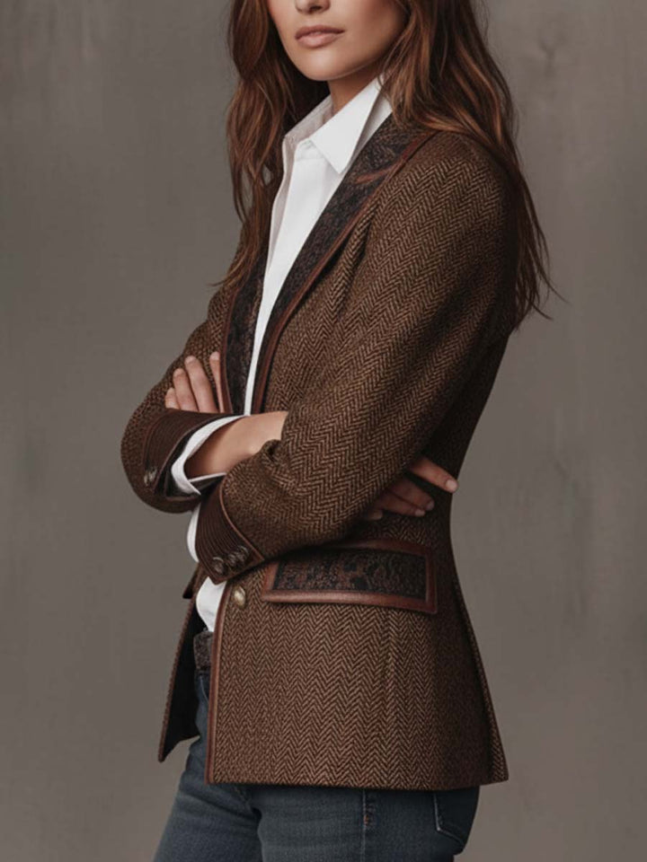 Alberta | Blazer Strutturato con Dettagli a Chevron
