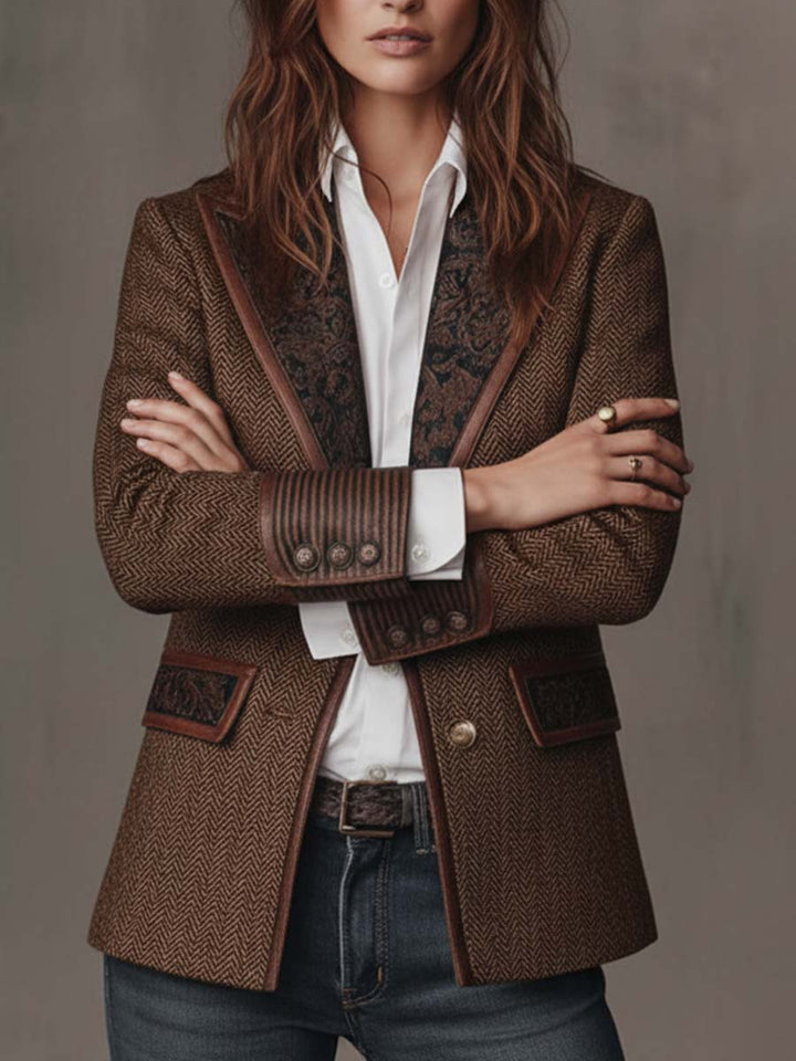 Alberta | Blazer Strutturato con Dettagli a Chevron