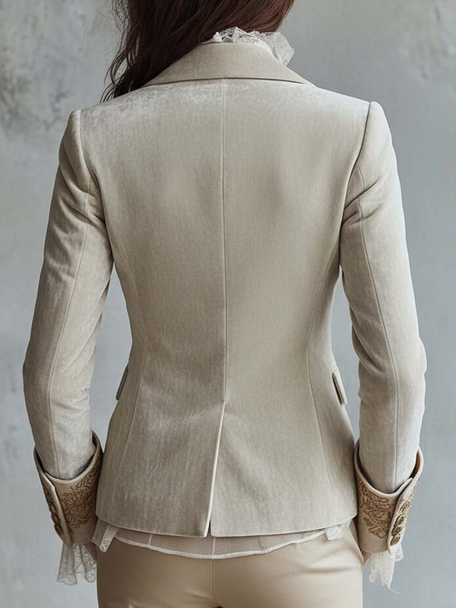Cecilia | Blazer Sartoriale Avorio con Ricami