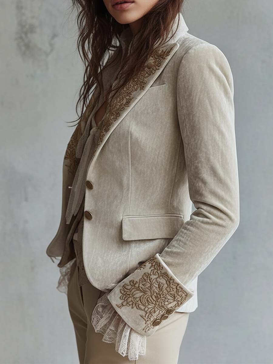 Cecilia | Blazer Sartoriale Avorio con Ricami