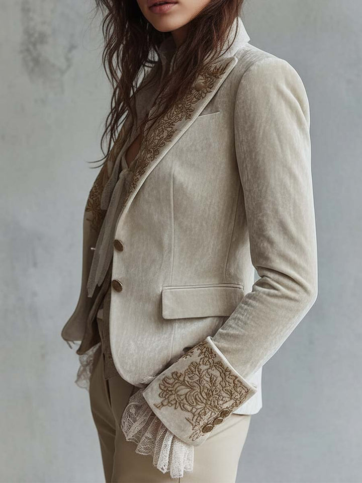 Cecilia | Blazer Sartoriale Avorio con Ricami