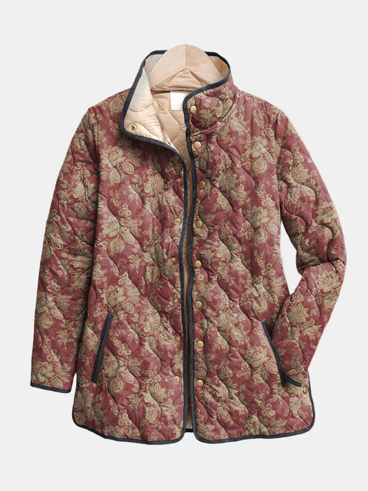 Sophie| Plum Damas Quilted Jacket
