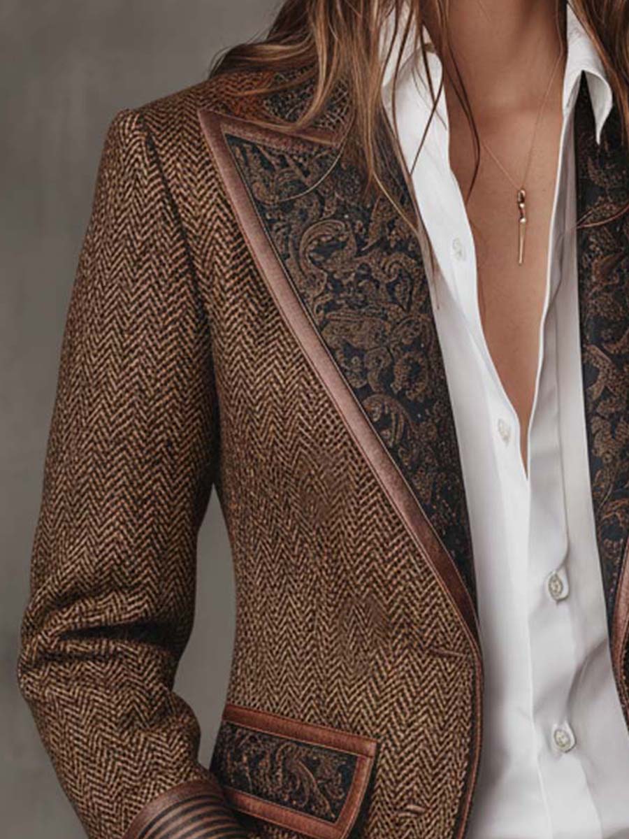 Alberta | Blazer Strutturato con Dettagli a Chevron