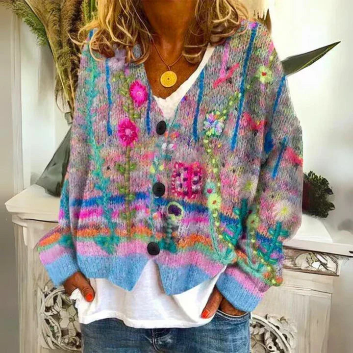 Lissandra™ | Floral Button-Front Cardigan