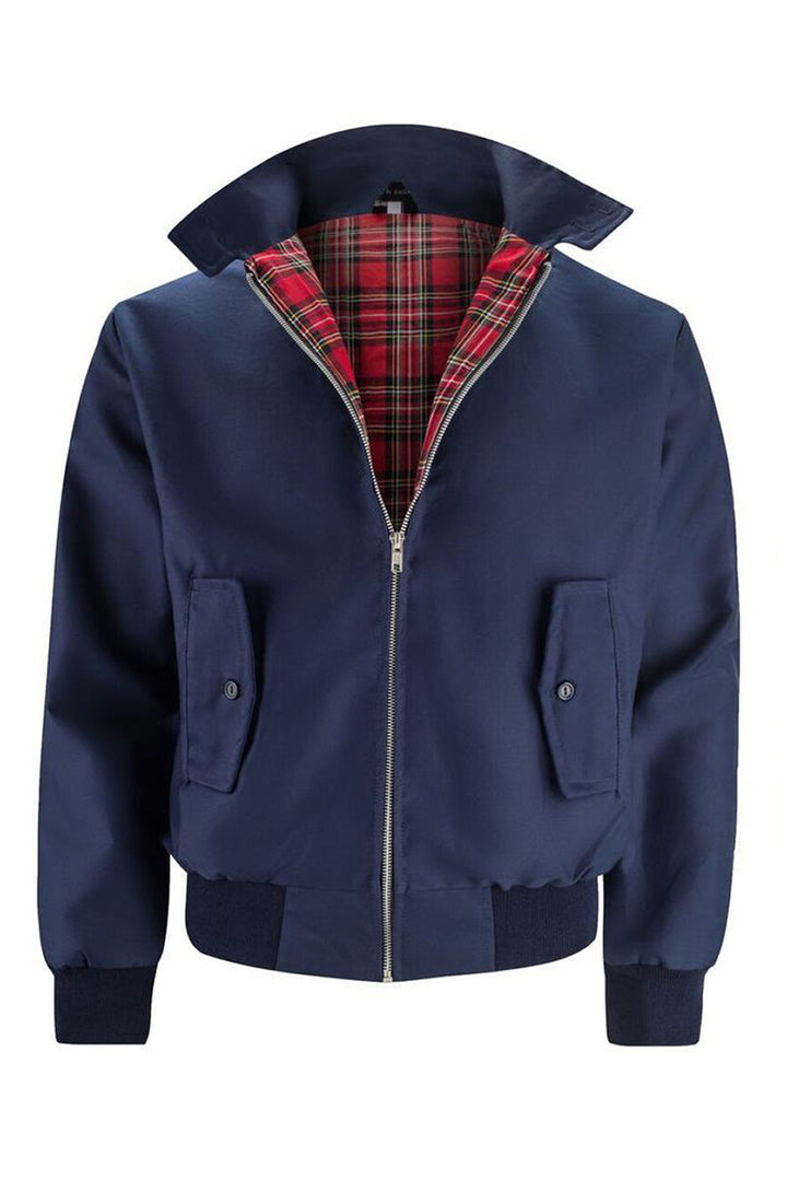 Harryson | Harrington jacket with tartan lining