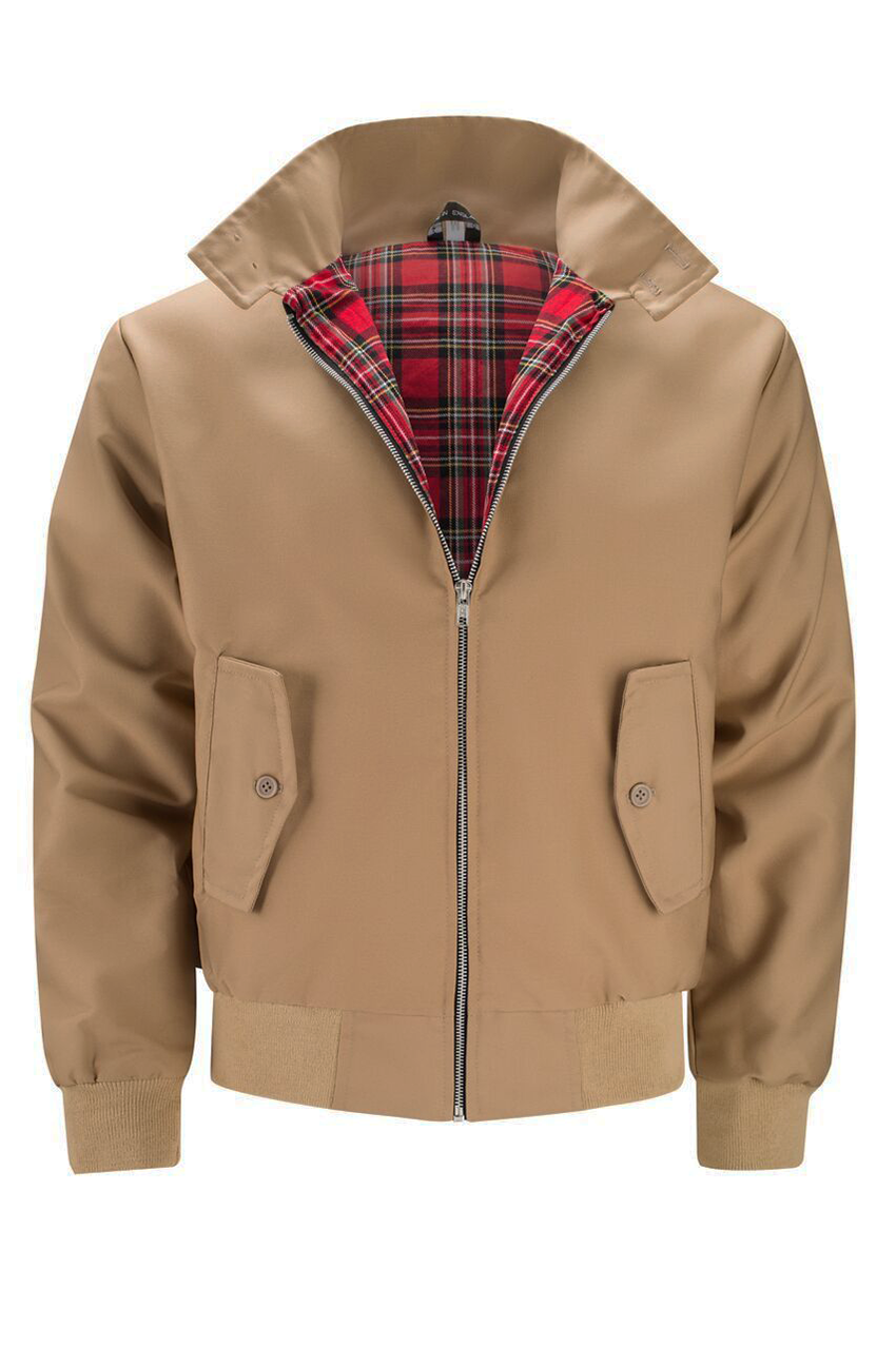 Harryson | Harrington jacket with tartan lining
