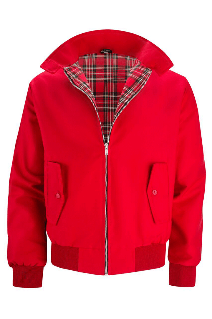 Harryson | Harrington jacket with tartan lining