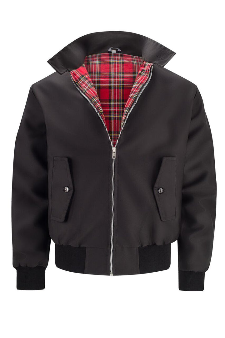 Harryson | Harrington jacket with tartan lining