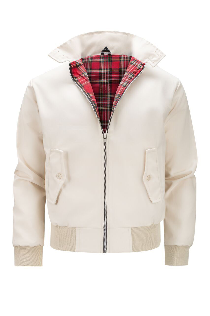 Harryson | Harrington jacket with tartan lining