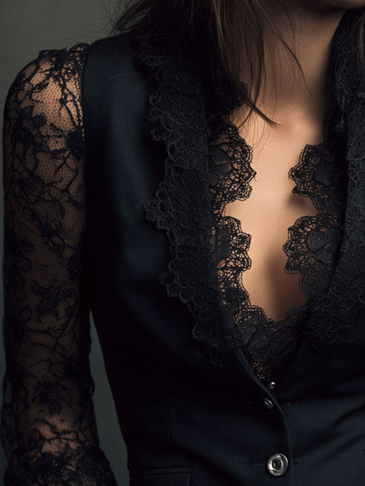 Simona | Blazer Elegante con Maniche Semi-Trasparenti