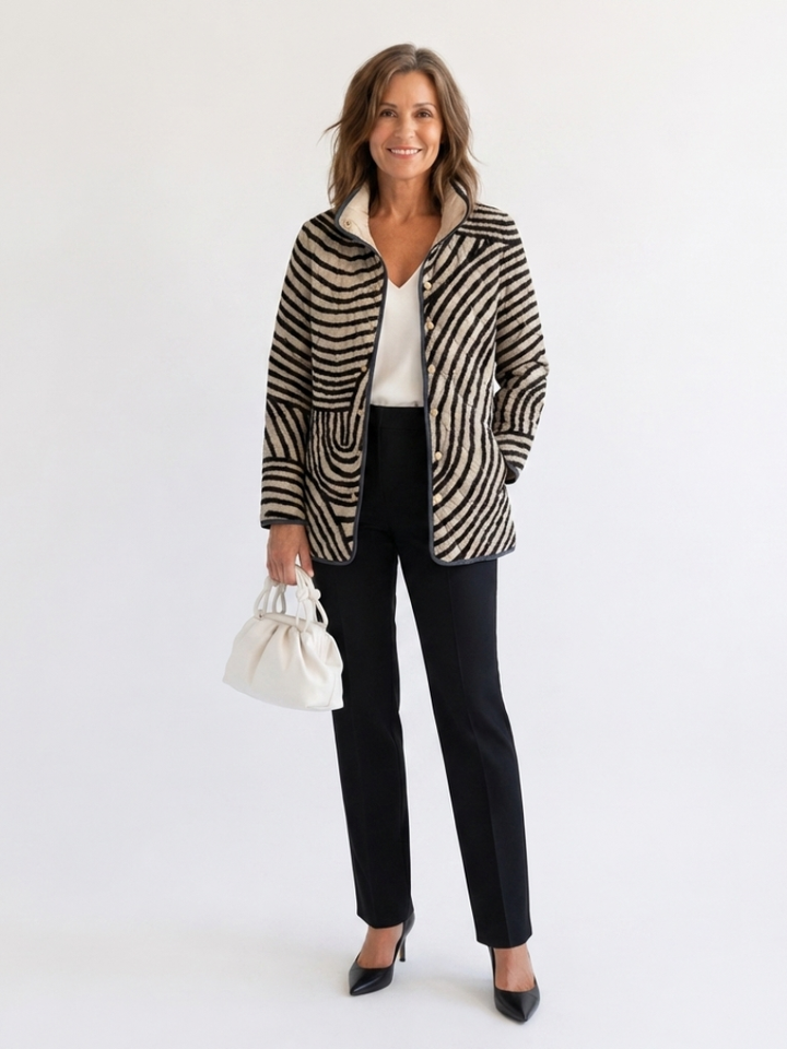 Lia | Quilted Jacket with Circular Designs