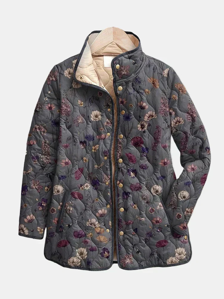 Nathalie | Quilted Jacket with Dried Flowers