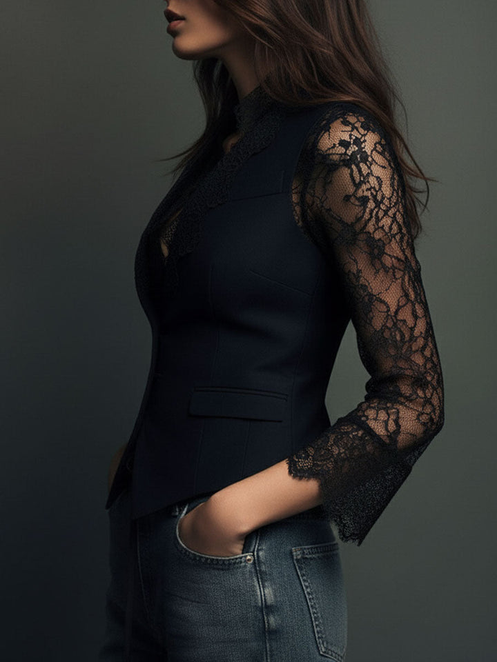 Simona | Blazer Elegante con Maniche Semi-Trasparenti