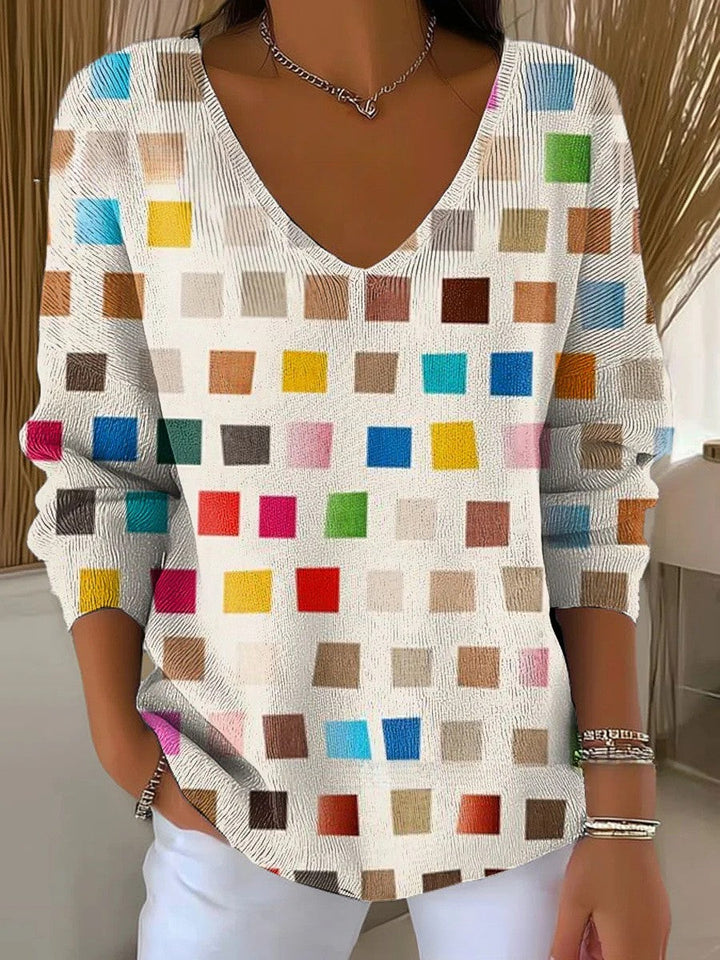 Sabrine – Maglione Colorato con Scollo a V
