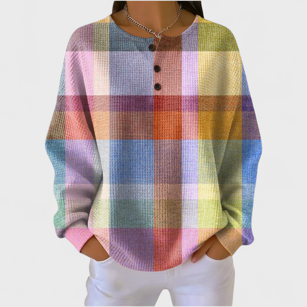 Maddalena | Maglione a Quadri Multicolore