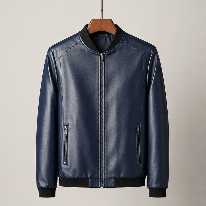 William |Leather Bomber Jacket