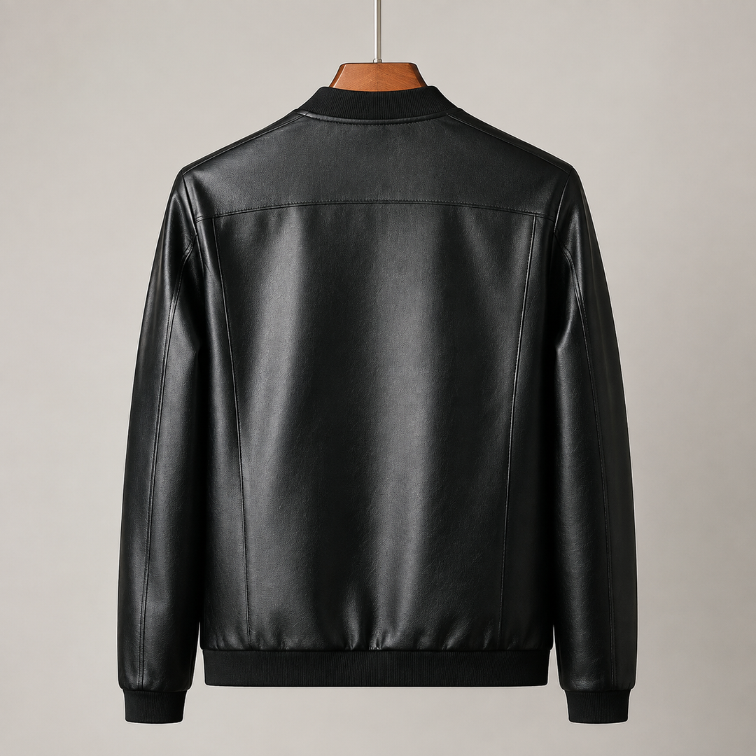 William |Leather Bomber Jacket