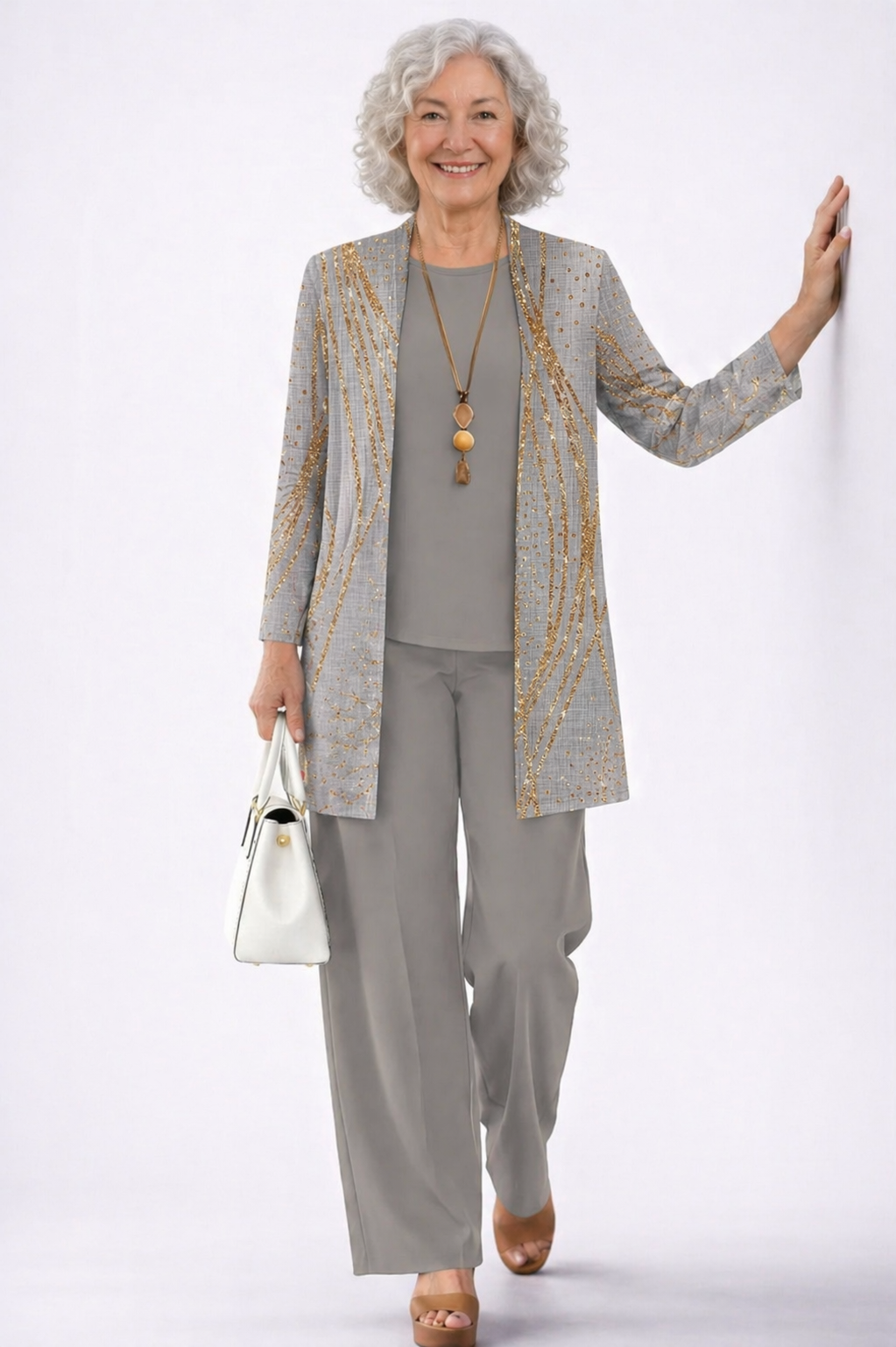 Patrizia | Completo Elegante Grigio da 3 Pezzi