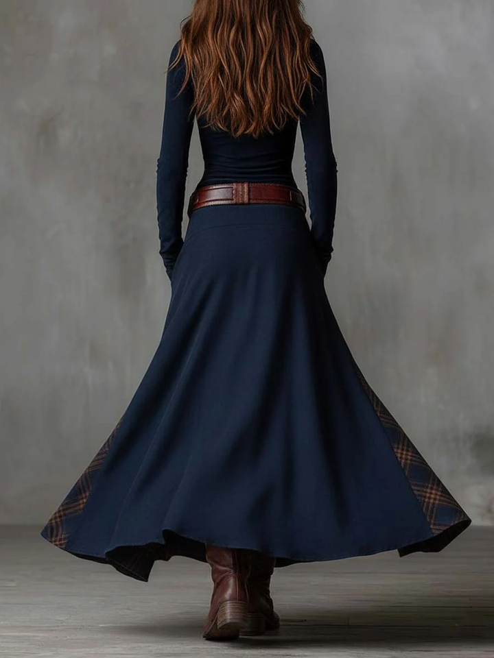 Beatrice | Abito Maxi Effetto Scamosciato con Cintura