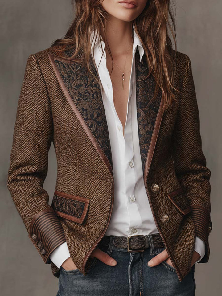 Alberta | Blazer Strutturato con Dettagli a Chevron