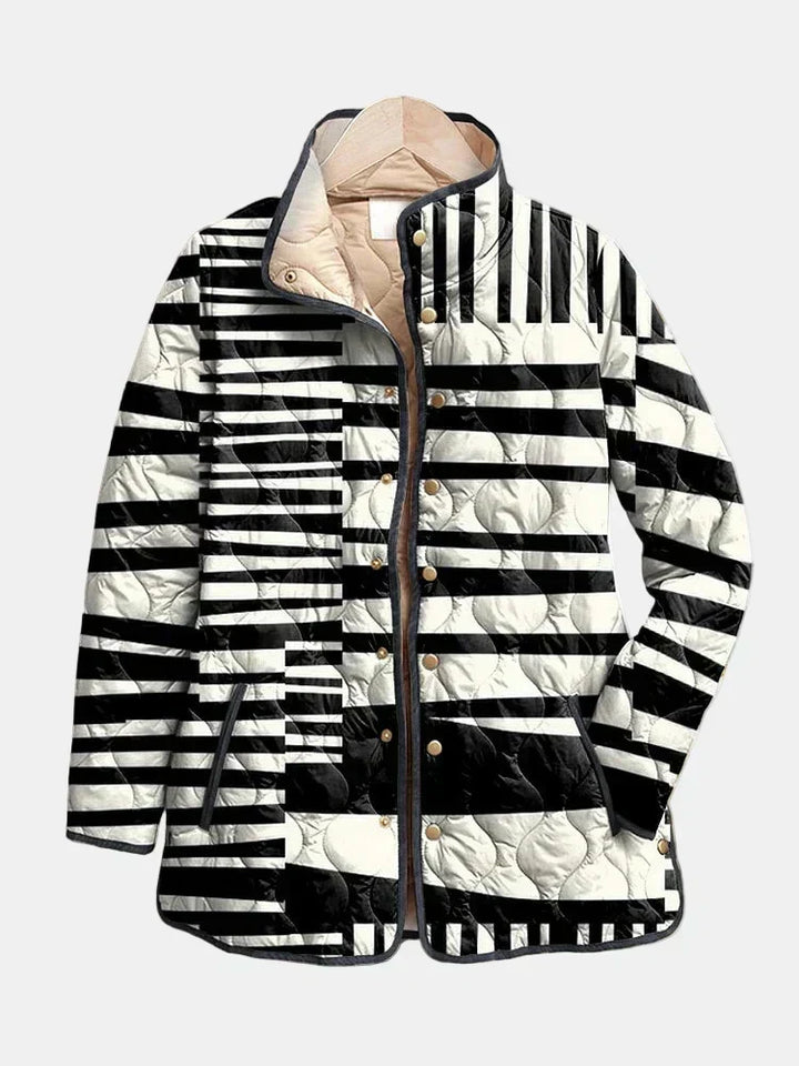 Véronique | Graphic Stripe Quilted Jacket