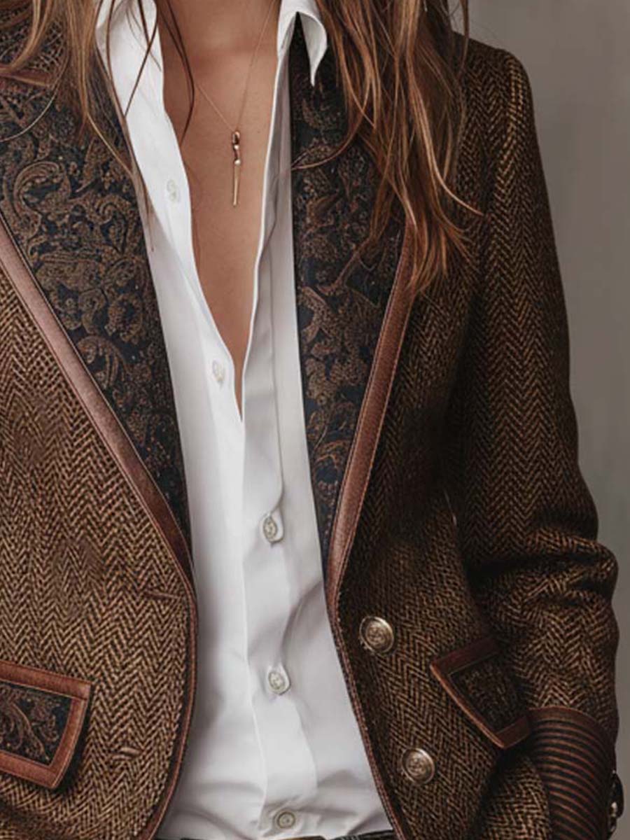 Alberta | Blazer Strutturato con Dettagli a Chevron