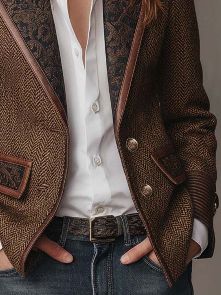 Alberta | Blazer Strutturato con Dettagli a Chevron
