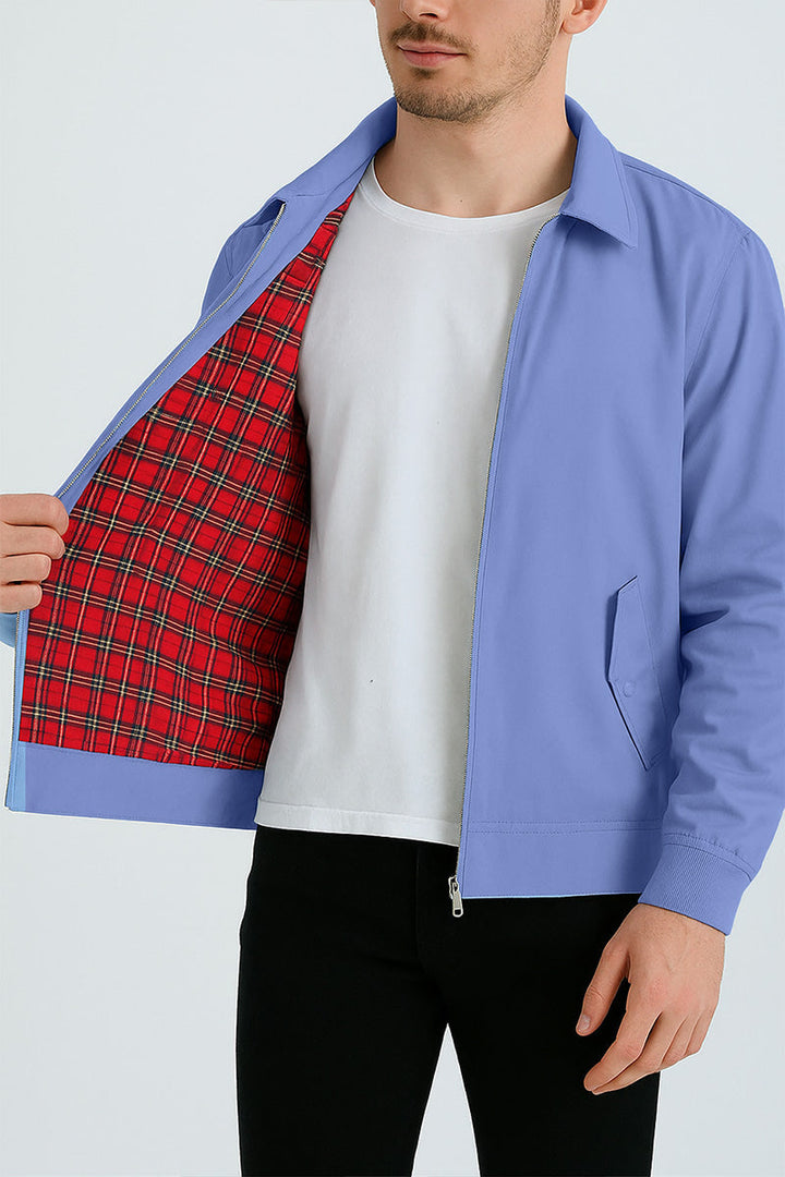 Harryson | Harrington jacket with tartan lining