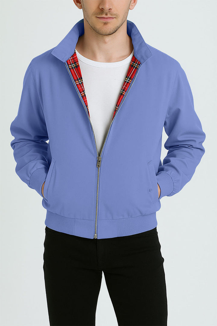 Harryson | Harrington jacket with tartan lining