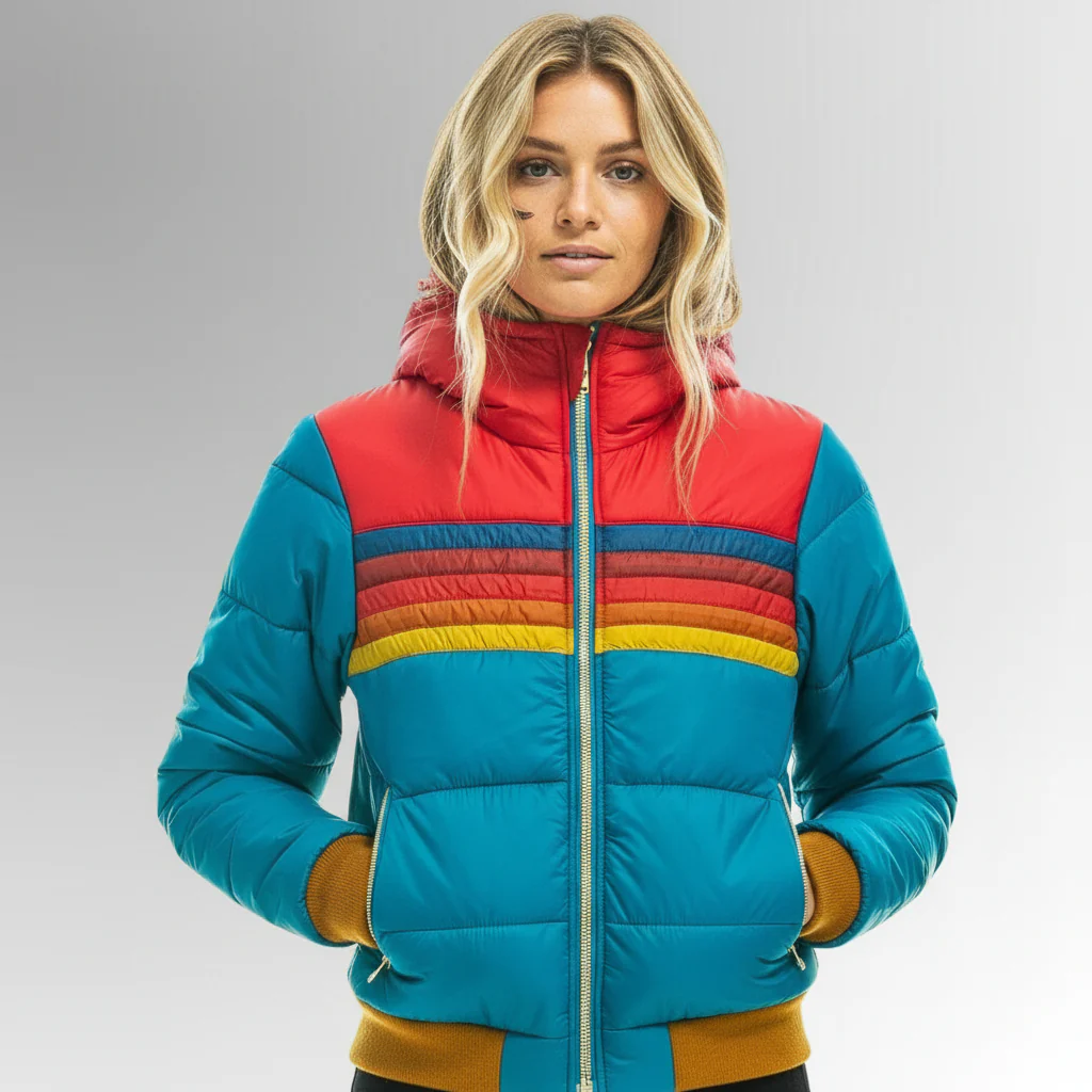 Valeria | Giacca Imbottita Color Block con Cappuccio