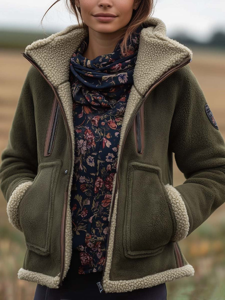 Emma | Vintage Turtleneck Sherpa Jacket