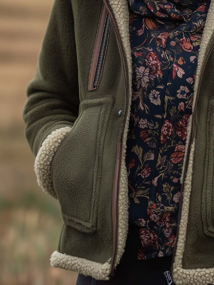 Emma | Vintage Turtleneck Sherpa Jacket