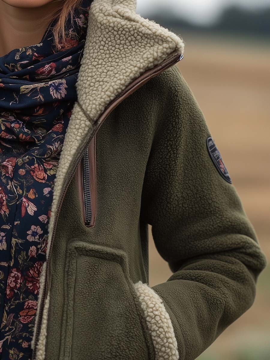 Emma | Vintage Turtleneck Sherpa Jacket
