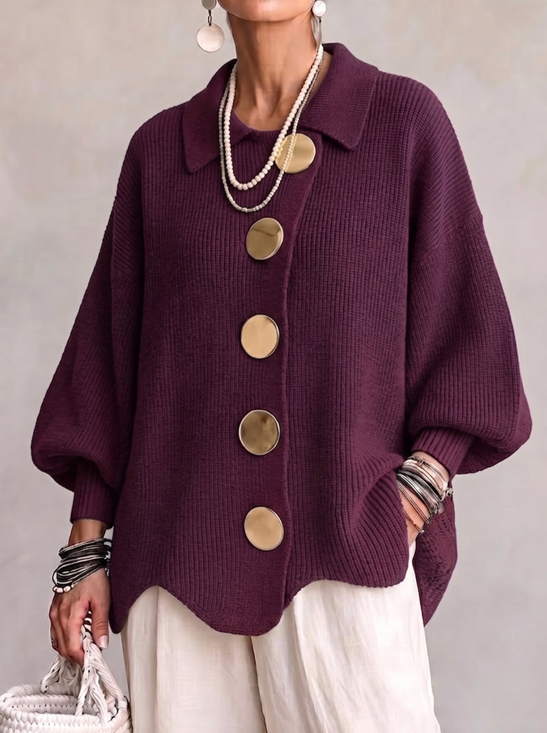 Isadora | Oversized Button Cardigan