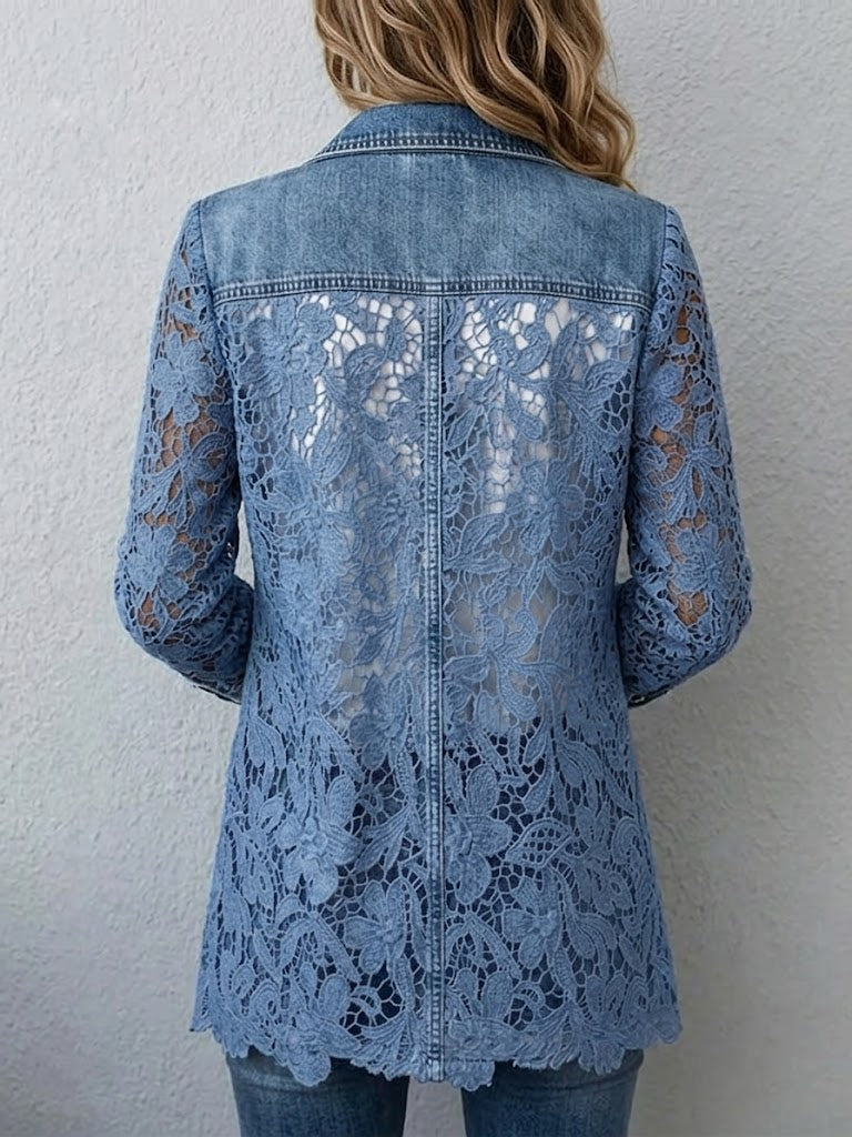 Chiara™ | Giacca blazer con inserti in pizzo floreale