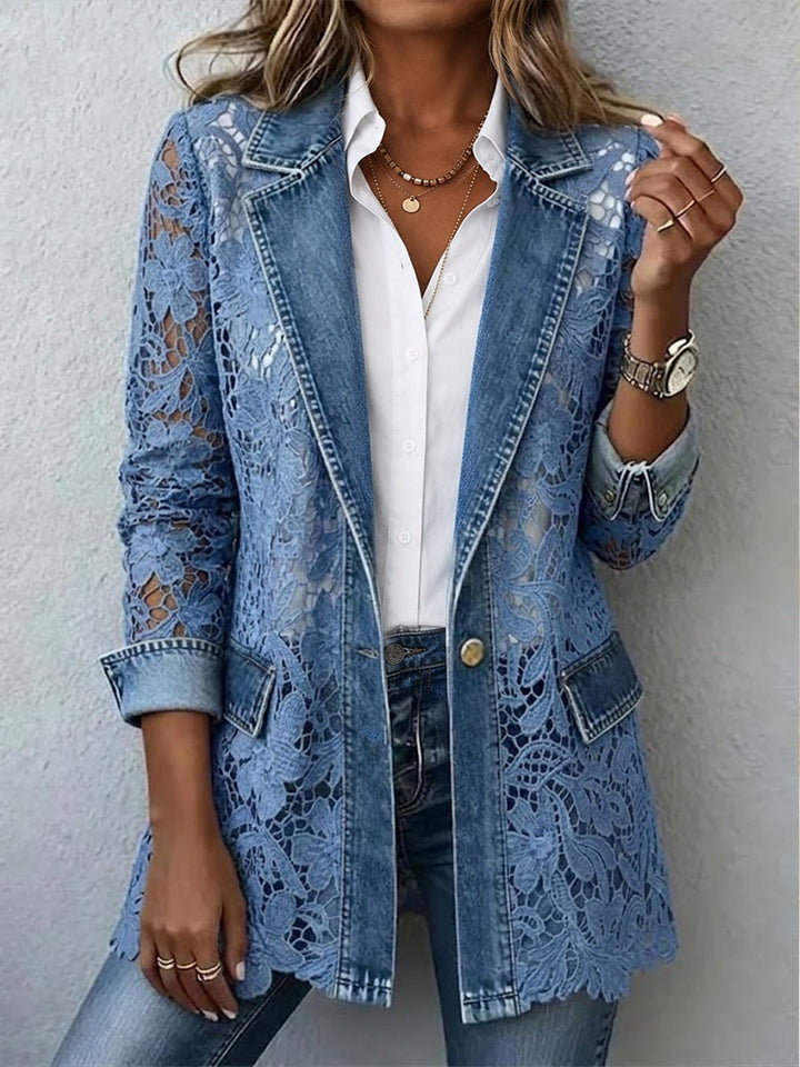 Chiara™ | Giacca blazer con inserti in pizzo floreale